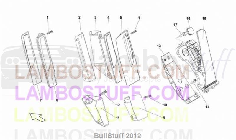 2013 Lamborghini GALLARDO LP 560-4 COUPE FL II JAPAN ACCELERATOR PEDAL (721.07.00)